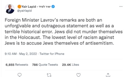 Lavrov respinge la definizione comunitaria dell’antisemitismo