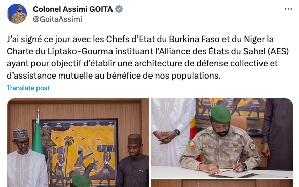 Création d’une Alliance des États du Sahel